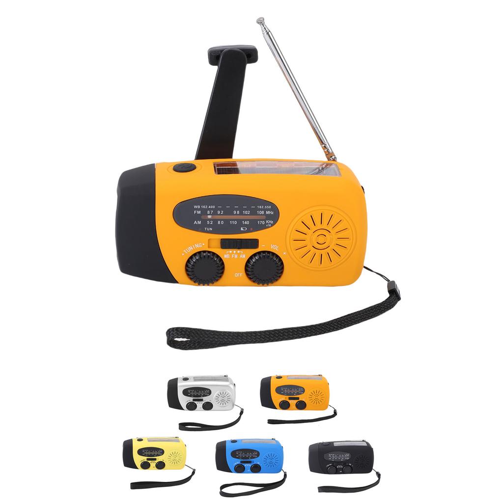 Solar Emergency Radio Hand Crank Portable NOAA Weather Radio with AM FM LED Lights SOS Alarm Cell Ph