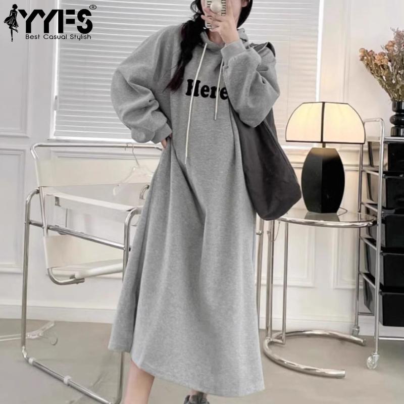 YYFS Damenmode Herbst Winter Langarm Kapuzenpullover Lockere Taille Freizeitkleider