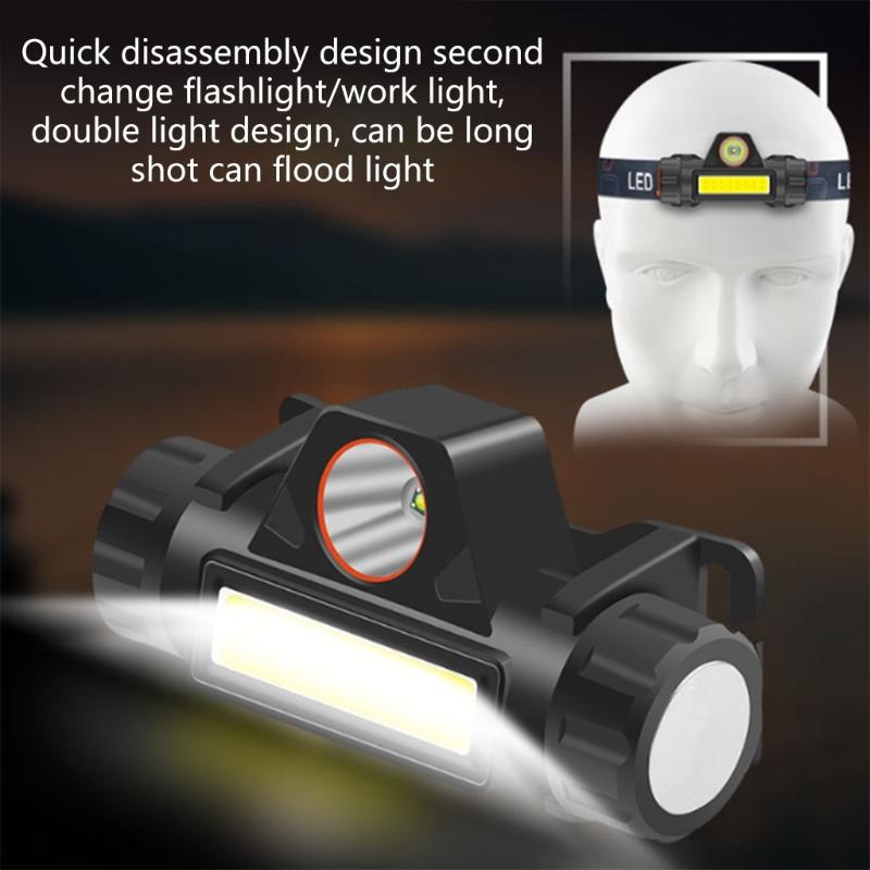 LED USB Rechargeable Headlamps Strong Magnetic Powerful Headlights Bright Waterproofs Head Torches For Outdoor Fishing