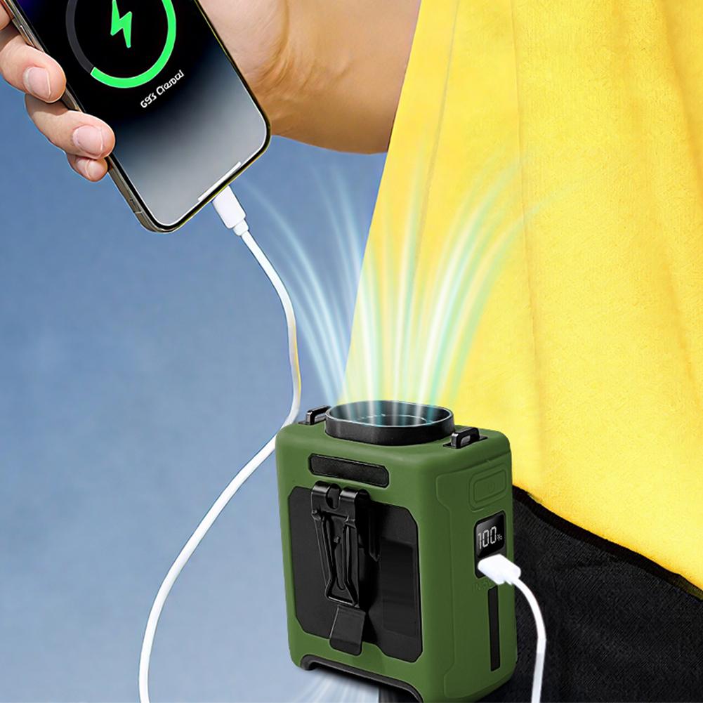 Portable Waist Fan with Power Bank Cool Waist Fan Brushless Motor Belt Personal Cooling Fan for Sports Cooking Outdoor Work