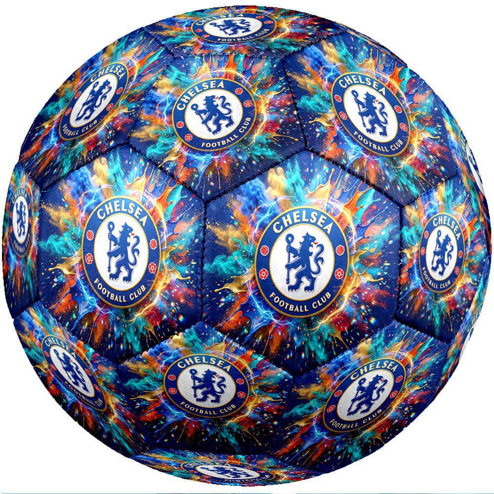 Chelsea FC Theme Soccer Ball Size 5 Soccer Ball Soft Touch Professional Training Football for Outdoor Sports
