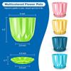 Crystal Look Plastic Flower Pots with Tray for Home & Decoration Planters, Terrace, Garden Plant Container Set (Pack of 5, Plastic)