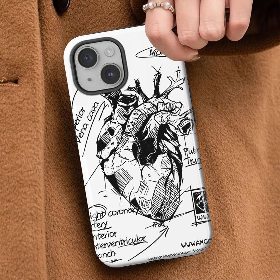 Soft Cover Capa Phone Case for Apple iPhone 17 16e 12 16 XS XR 13 Air 11 15 Plus Pro Max 14 Cartoon Heart Pattern