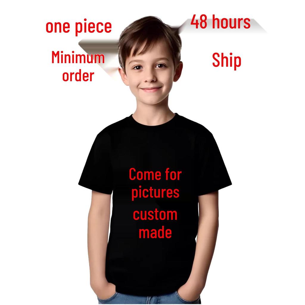 Children's Round Neck Short Sleeve T-Shirts - Solid Colors for Small and Medium Kids