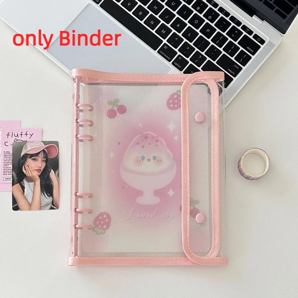

Ins PP A5 Binder Cover DIY Double-Buckle Album Book Loose Leaf Small Card Booklet Photo Collect Book розовый