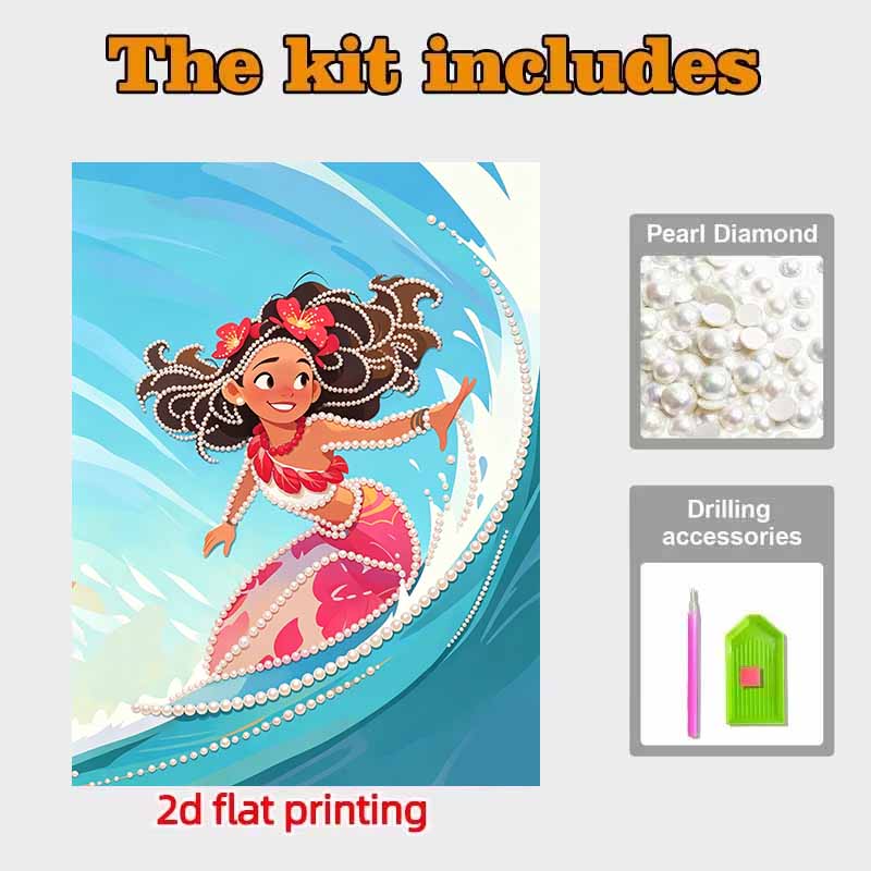 Disney Pearl Painting Moana DIY Pearl Art Painting Pearl Gem Painting Pictures Crafts Special Shape Home Wall Decoration