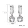 Htpwe New Trendy Square Shape Drop Earrings Brilliant Bridal Engagement Wedding Zircon Elegant Female Dangle Earring Nice Gift