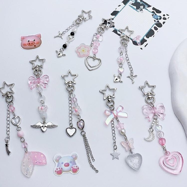 Multicolor Car Keychain for Women Stylish Pentagrams Keyrings for Fashion Lovers