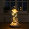Couple Simulation Rose Eternal Flower Ornament Glass Cover Mother's Day Qixi Festival Valentine's Day Gift Night Light