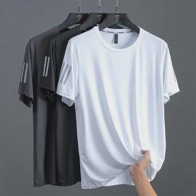 Men's Quick-Dry Summer Ice Silk Round-Neck Short-Sleeve Sports T-Shirt