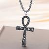 Dawapara Ankh Křížový Náhrdelník Klíč Života Přívěsek Egyptský Hieroglyfický Symbol Ochranný Amulet Šperky z Nerezové Oceli