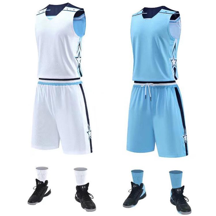 American Double-Sided Basketball Jersey Set Men'S Summer Student Sports Training Jersey Children'S Game Jersey Wear Jerseys On Both Sides
