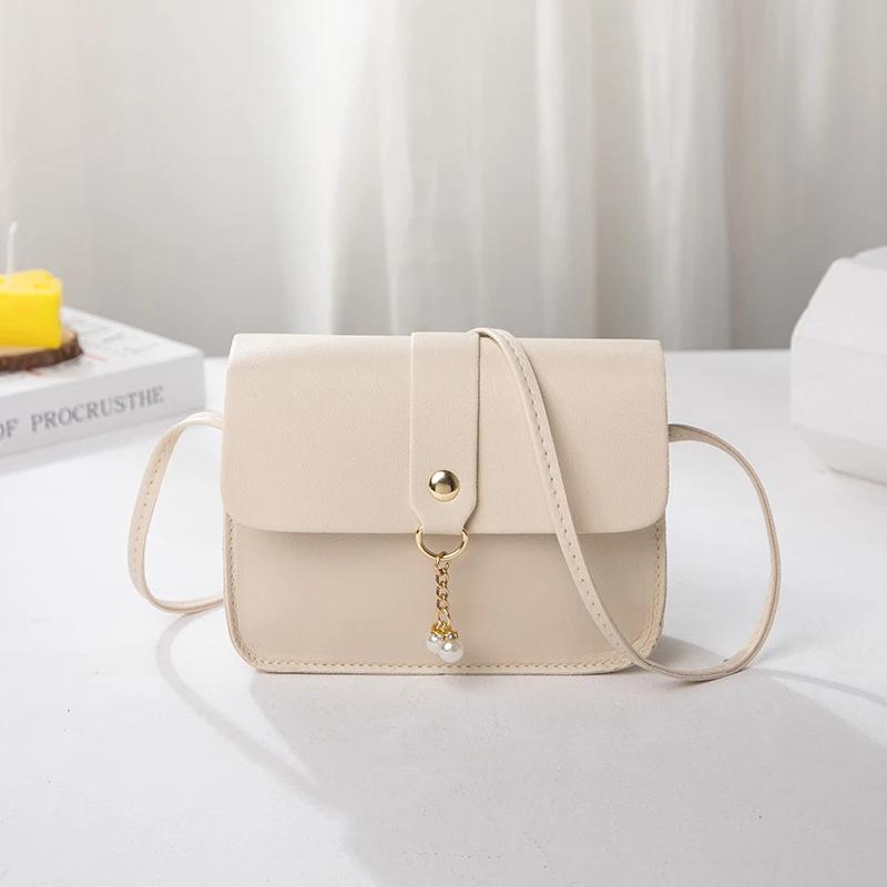 Women Portable PU Leather Crossbody Bag Fashion One Shoulder Square Bag Trend Small Purse