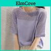 Highend Hollow Womens Summer Wear Round Neck Knitted Tshirt Top