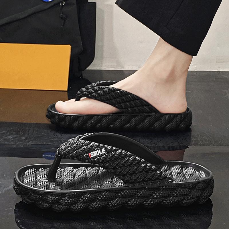 36-45 Velké jednobarevné módní žabky s měkkým dnem pro pánské pantofle, domácí, ležérní