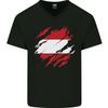 Torn Austria Flag Austrian Day Football Mens V-Neck Cotton T-Shirt