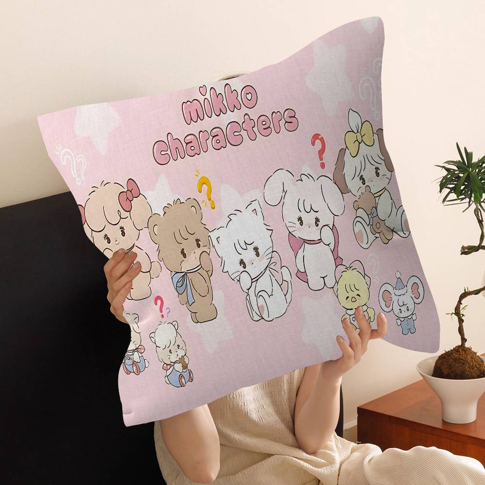 

M-Mikko C-Characters Decorative Room Aesthetics Pillow Case Home Decor Bedroom Sofa Bed Couch Pillow Cover 45x45 30cmx30cm