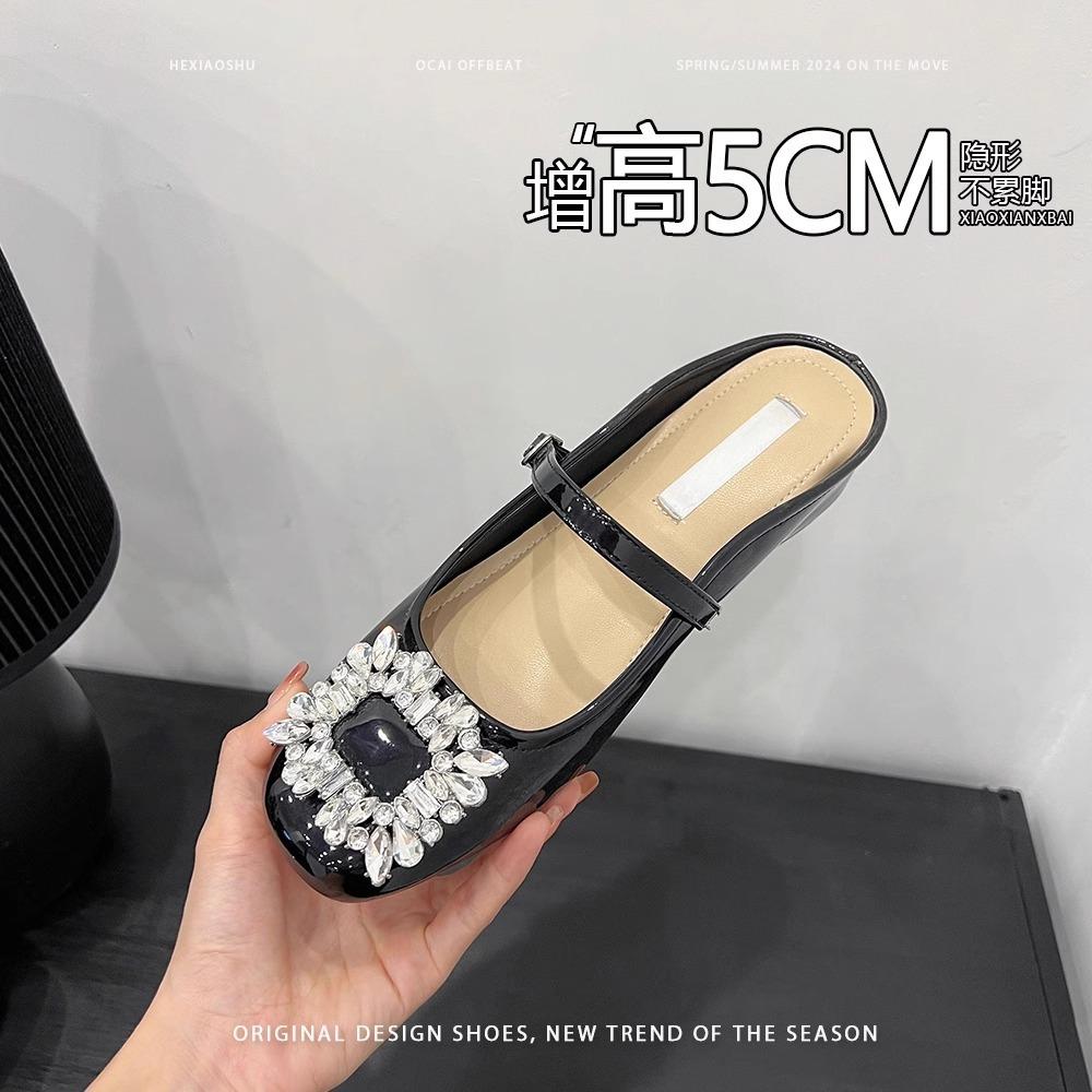 Schaffellversion~ 5CM erhöhte Taschenkopf coole Hausschuhe Damen neue Modelle sind schön und ermüden die Füße nicht halbe Hausschuhe Damen