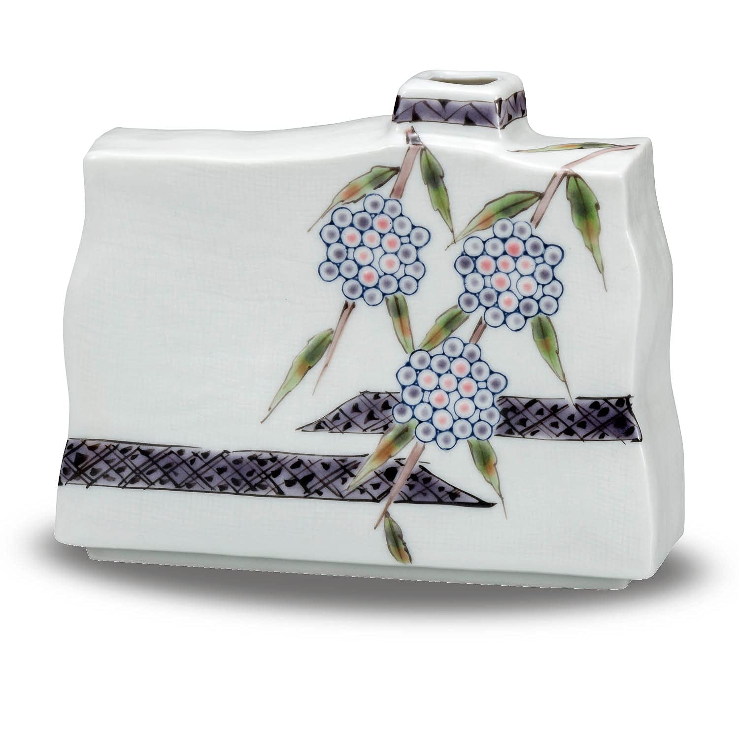 

Стильная керамическая ваза с изображением Мурасаки Сикибу, одного цветка, сделано в Японии.