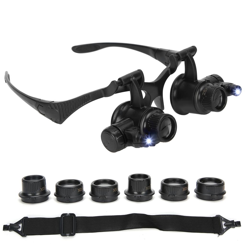 10x 15x 20x 25x Head Loupe Magnifier Watch Repair LED Light Magnifying Glass (9892G)