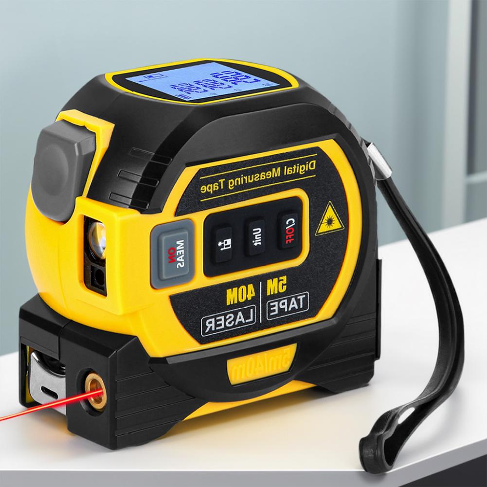 High-Precision Tape Measure with Backlit Display Infrared Distance Meter LED Display Electronic Measuring Ruler for Home Garage