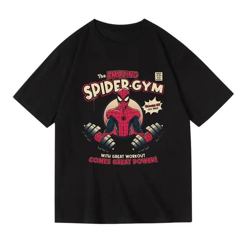 Fashion brand shortsleeved SpiderUnisex sports movie print casual clothing item  loose roundneck summer Tshirt S