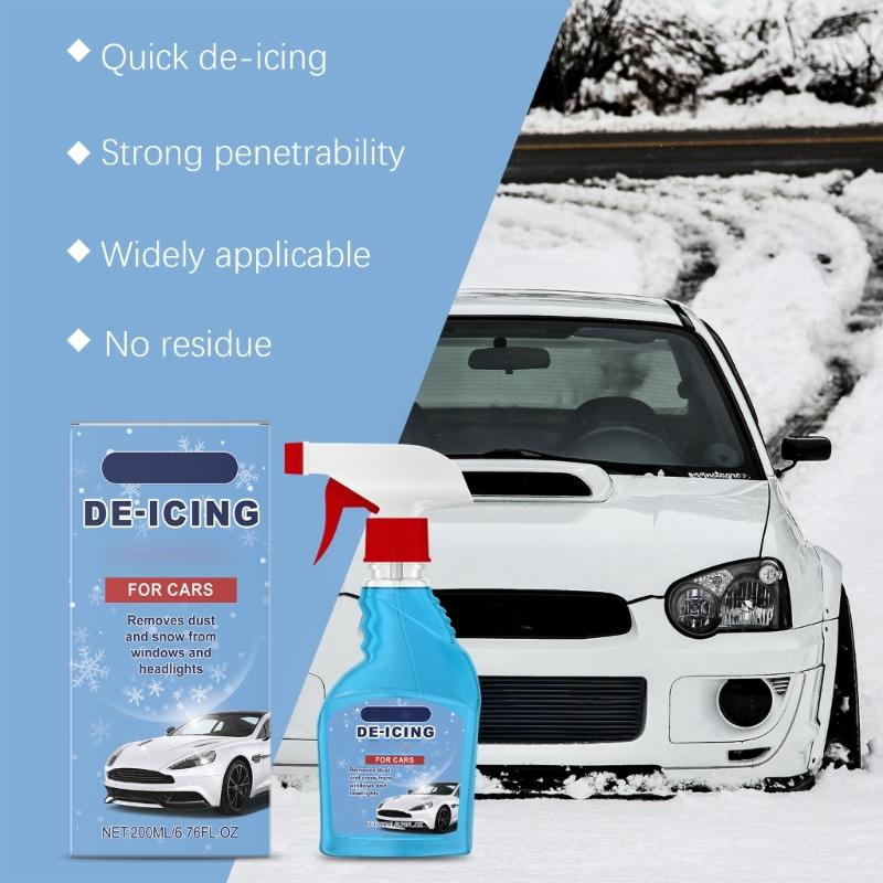Car Ice Remover Sprayer Winter Car Windshield Deicer Snow Removal Sprayer Defrosting AntiIcing Tool 200ml