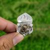 Gift For Her Natural Turritella Agate Solitaire Adjustable Ring 925 Silver