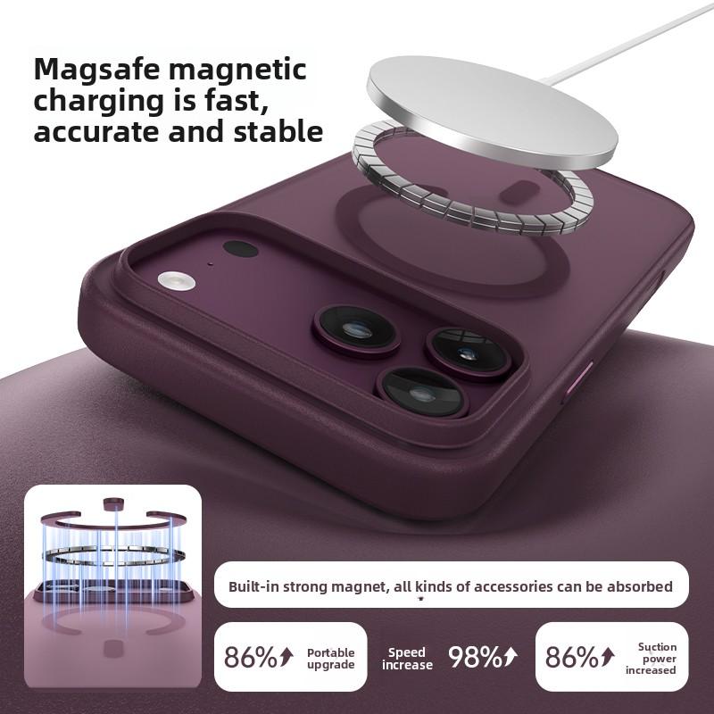 For iPhone 18 Pro Max 17 Pro Luxury Matte Translucent Shockproof Magnetic Case  For Magsafe Shockproof Wireless Charge Cover