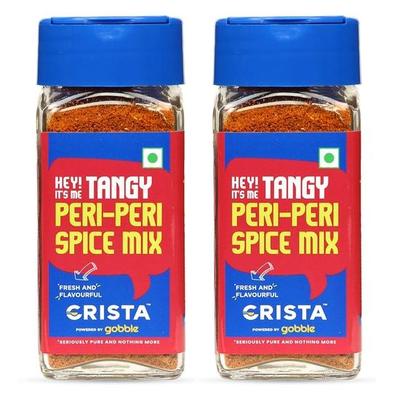 CRISTA Tangy Peri-Peri Spice Mix Egzotyczne przyprawy Przyprawa uniwersalna Bez tłuszczów trans Wegańska Bez dodanych barwników, wypełniaczy, 45 g każde opakowanie 2 szt.
