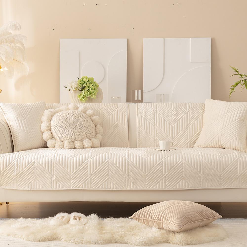 

Осенне-зимняя подушка для дивана с вышивкой, плюшевые однотонные диванные полотенца, современный минималистичный чехол для подлокотника на спинку 70*70