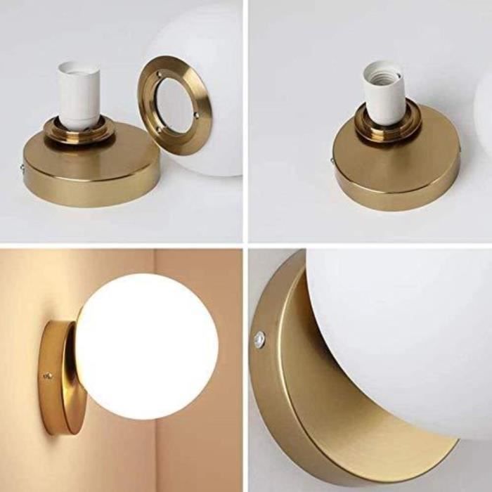 Applique Murale - Creative Art Ball - Verre Dépoli - Métal Galvanisé - Design Contemporain