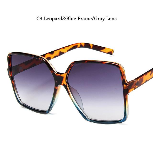 Square Retro Women Big Frame Sun Glasses Gradient Oversized Shades Sunglasses Best Fashion Sunglasses Suppliers Women Design