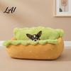 Removable Cover Pet Nest Hot Dog Bed Cozy Cute Washable Comfortable Dachshund Bed Mat Soft Plush for Small Dogs Cats Decorative Living Room