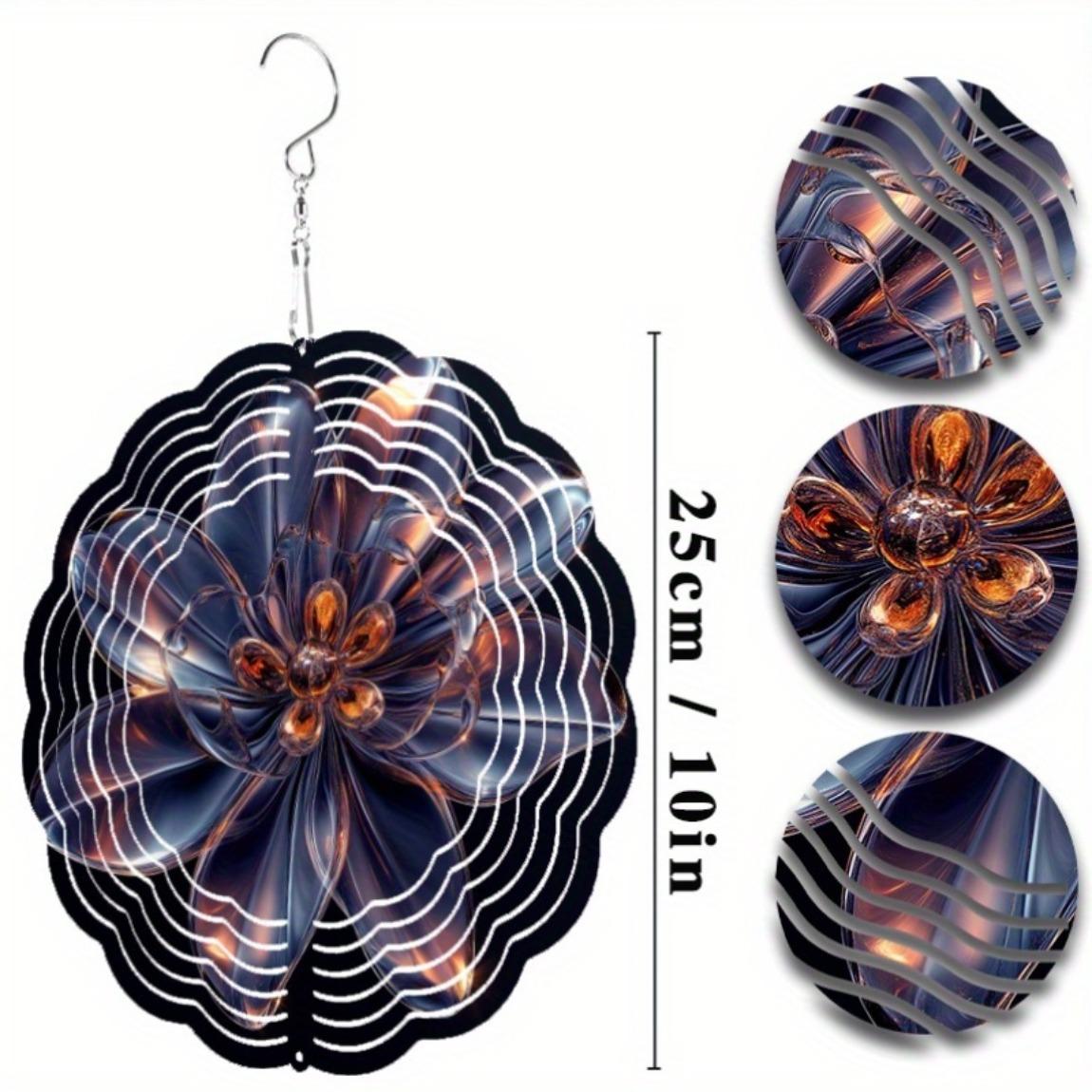 

10-дюймовый металлический ветряной колокольчик, вращающийся на 360 градусов крюк, декор для сада, не требует электричества, всесезонное подвесное украшение, подарок 01A