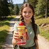 500ML Large Capacity Cartoon Water Bottle with Straw Heat-Resistant Leakproof Transparent