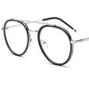 Fashion Optical Glasses Pilot Eyeglasses Oversize Frame Spectacles Personality Double Googles Alloy Eyewaear Women Ornamental