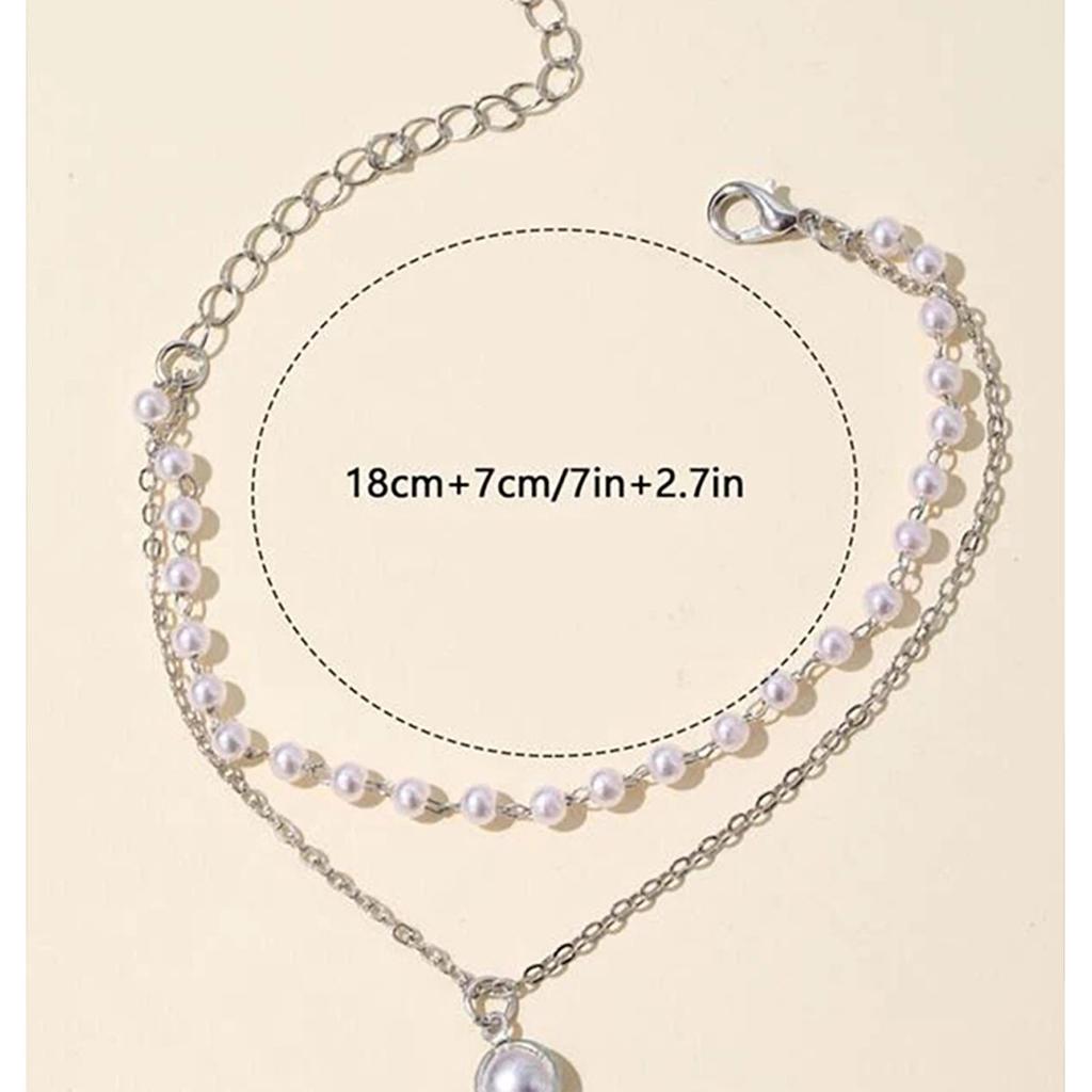 Warstwowa Bransoletka Perłowa dla Kobiet Lekki Urok Perłowy Podwójna Warstwa Bransoletki dla Kobiet Dziewcząt Biżuteria Dekoracja