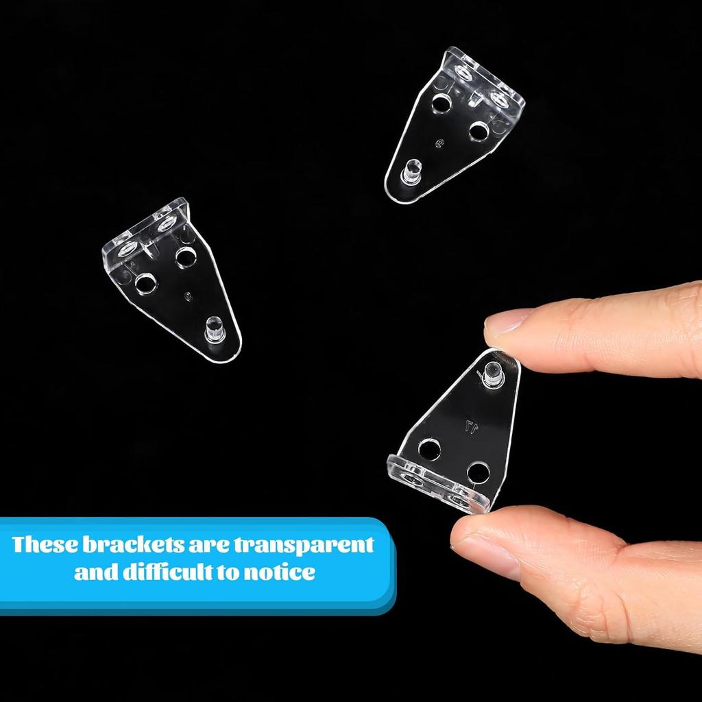 12 Pieces Hold Down Bracket 1 Inch Mini Brackets for Blinds Clear Plastic Blind Brackets Holder Blinds Bottom Rail Hold Clips Replacements Blind