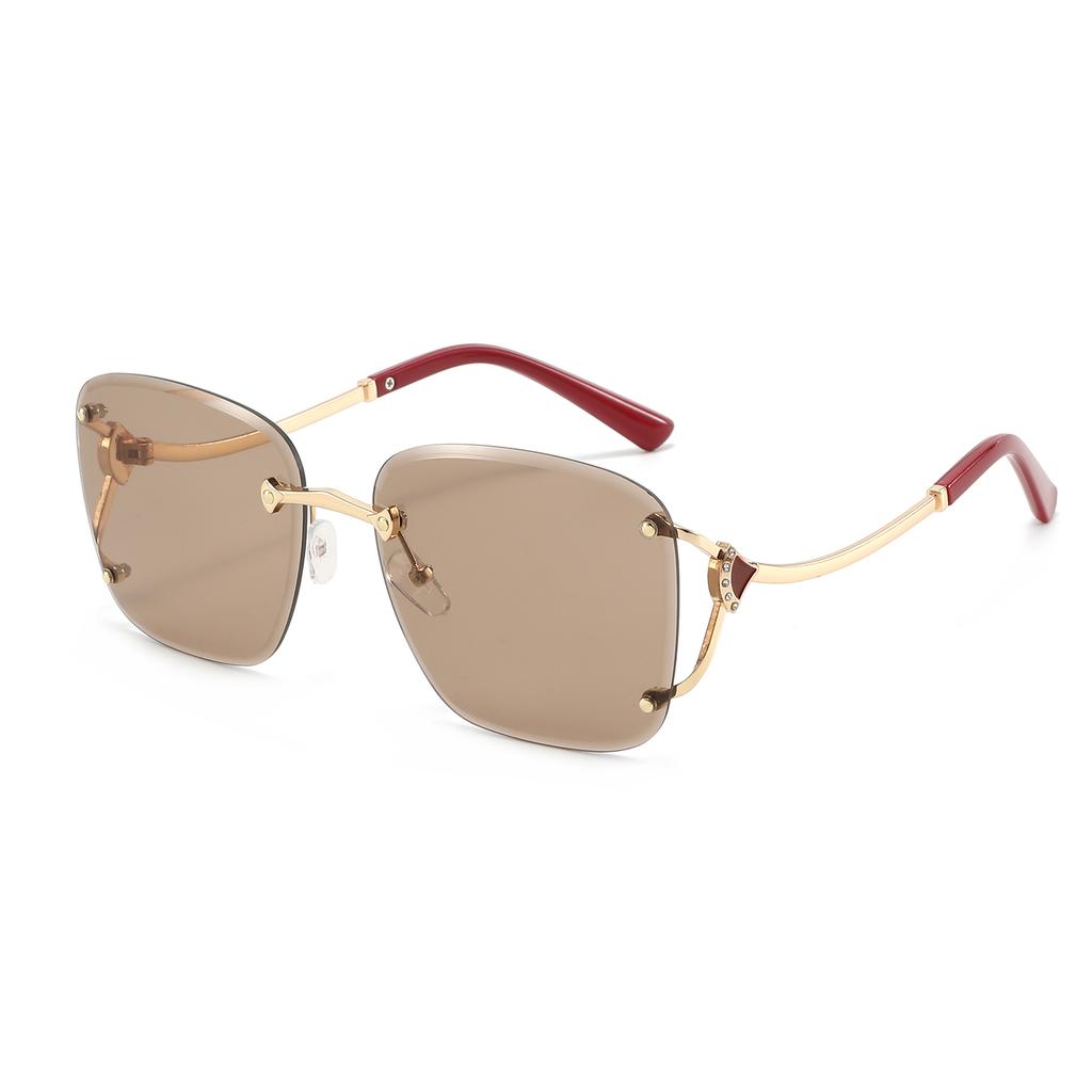 Square Metal Frameless Design Sunglasses for Men and Women Fashion Trendy Outdoor Sunscreen Sunshade Glasses