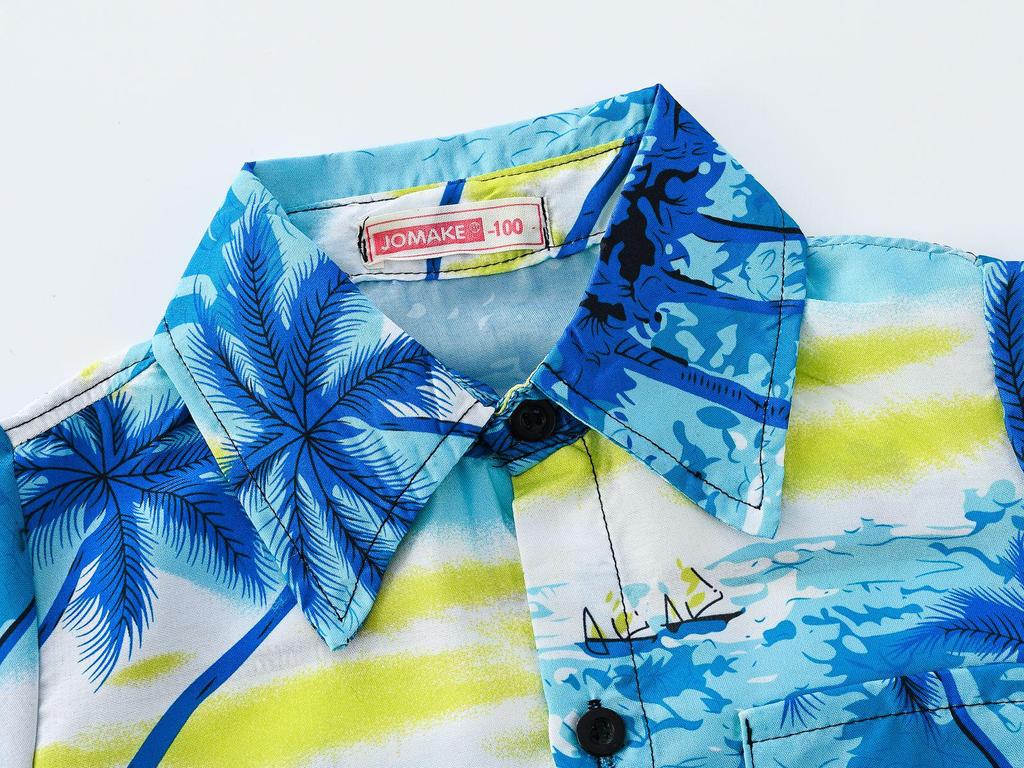 Summer Kids Beach Coconut Tree Boys' Short Sleeve & Shorts Set