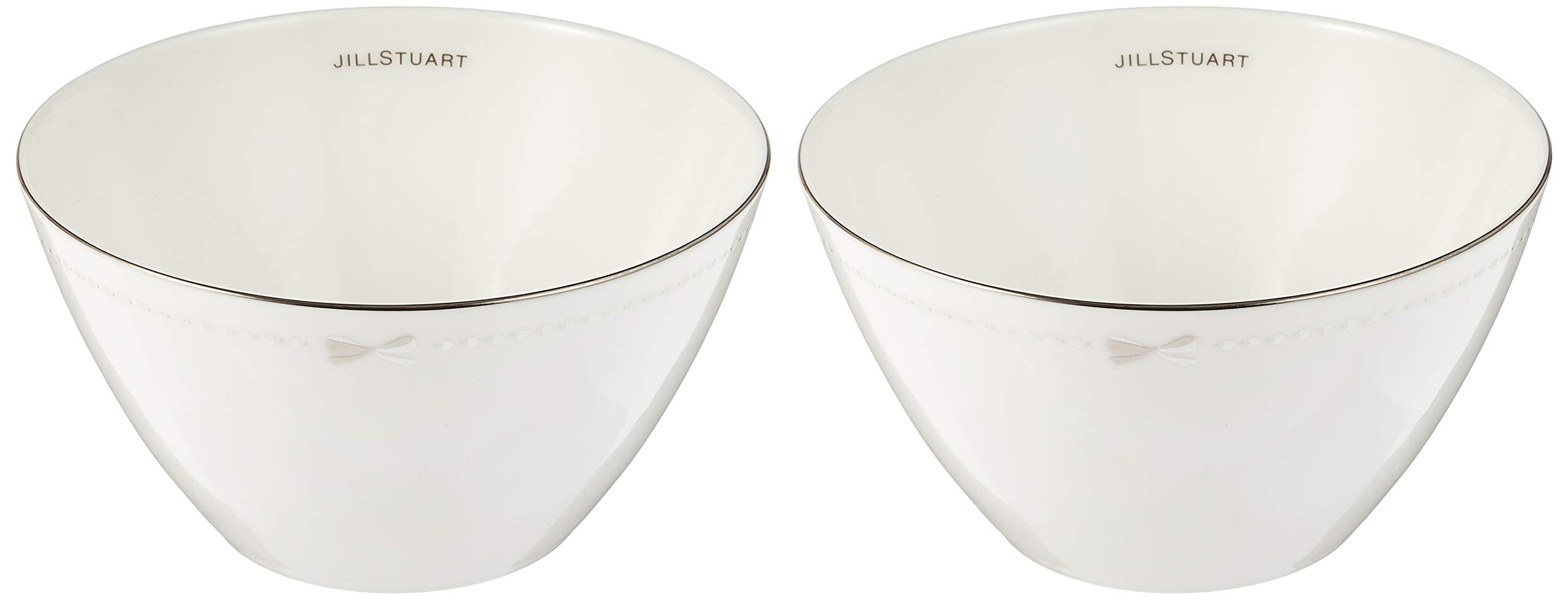 

Набор мисок и тарелок JILL STUART, 13 см, серебристый, с рисунком лент, стильный и милый, пара маленьких мисок, сделано в Японии, подарочная коробка, 41635-33351