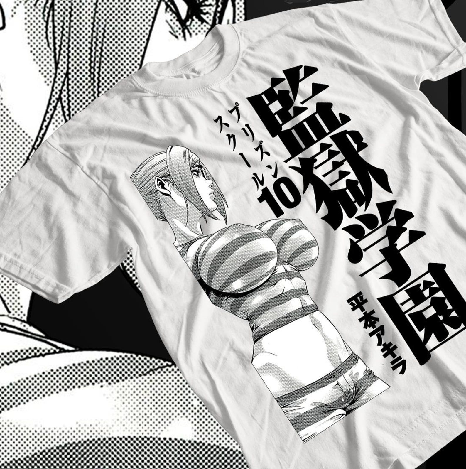 Unisex Prison School Hana Anime T-Shirt,Meiko Prisoner T-shirt, Manga Waifu Shirt XL