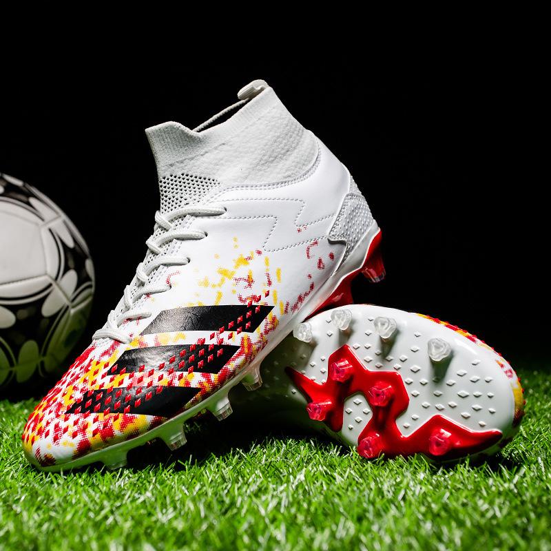 2025 new high-top mandarin duck football shoes men's broken nails children's girls AG long nails student training sports shoes