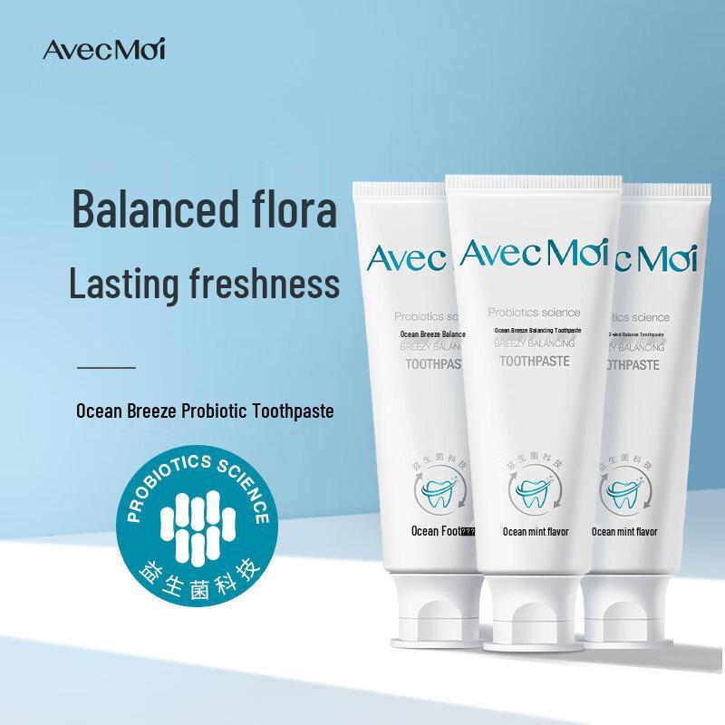 Avec Moi Ocean Breeze Probiotic Toothpaste Family Pack