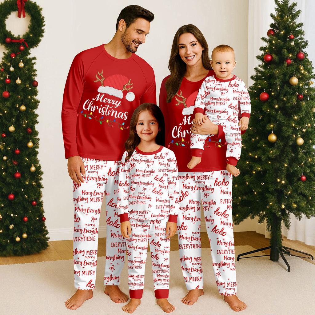 Family Matching Sets Pajamas, Loungewear Outfits,Family Matching Long Sleeve Tops+Pants Set