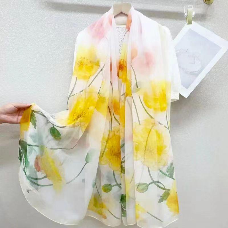 Silk Scarf Fashion Neck Oversize  Foulard Female Headbanda Luxury Hijab Women Warm Pashmina Scarves Echarpe Shawl Large Wrap