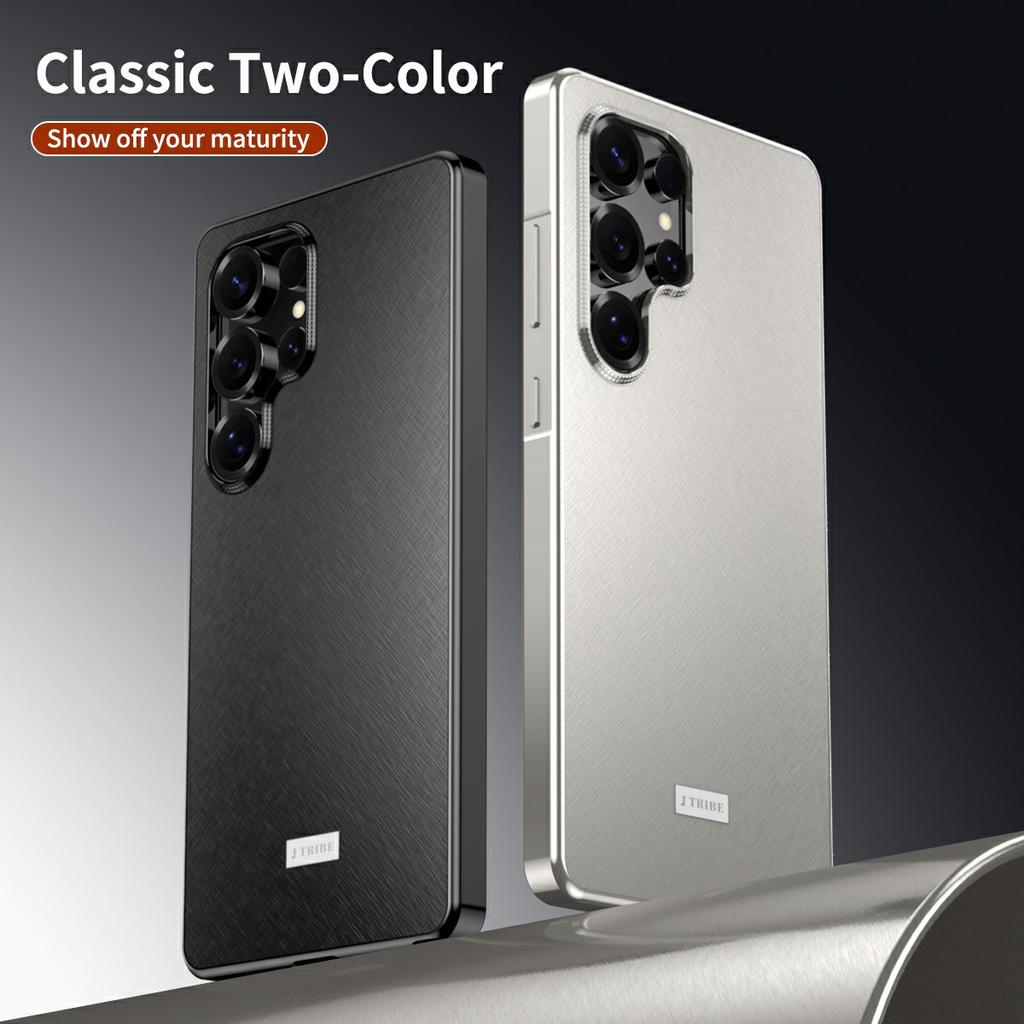 For Samsung Galaxy S25 Ultra Case Brocade Texture Anti Drop Alloy Magnetic Frame PC Phone Back Cover