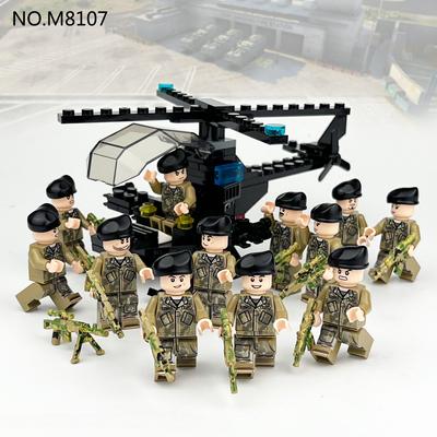 M8107 Division d'assaut aérien petites particules blocs de construction militaires hélicoptère blocs de construction jouet