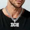 American Hip-hop Street Cuban Necklace Full of Diamonds, Personalized Rap Purple Words, Ice Mother Pendant Accessory, Cuban Chain